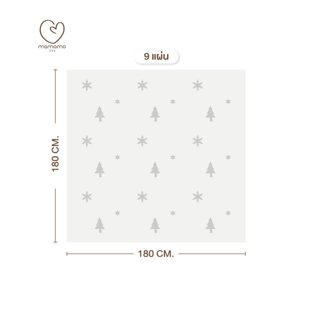 แผ่นรองคลาน จิ๊กซอว์ MAMAMO ชุด CHRISTMAS COLLECTION ลาย WHITE CHRISTMAS เซต 9 แผ่น เกรดพรีเมี่ยม หนา 1.4 CM. พร้อมขอบปิด พร้อมส่ง_6